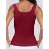 imageANRABESS Womens Sleeveless Scoop Neck Tank Top Ribbed Fitted Summer Basic Slim Cute Tops 2025Wine Red