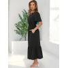 imageANRABESS Womens Summer Short Sleeve Maxi Dress 2025 Casual V Neck High Waist ALine Flowy Loose Tiered Boho Long DressesBlack