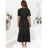 imageANRABESS Womens Summer Short Sleeve Maxi Dress 2025 Casual V Neck High Waist ALine Flowy Loose Tiered Boho Long DressesBlack