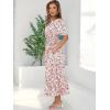 imageANRABESS Womens Summer Short Sleeve Maxi Dress 2025 Casual V Neck High Waist ALine Flowy Loose Tiered Boho Long DressesDeep Pink Floral