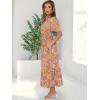 imageANRABESS Womens Summer Short Sleeve Maxi Dress 2025 Casual V Neck High Waist ALine Flowy Loose Tiered Boho Long DressesGrey Pink Floral