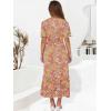 imageANRABESS Womens Summer Short Sleeve Maxi Dress 2025 Casual V Neck High Waist ALine Flowy Loose Tiered Boho Long DressesGrey Pink Floral