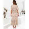 imageANRABESS Womens Summer Short Sleeve Maxi Dress 2025 Casual V Neck High Waist ALine Flowy Loose Tiered Boho Long DressesPrint Floral Brown