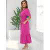 imageANRABESS Womens Summer Short Sleeve Maxi Dress 2025 Casual V Neck High Waist ALine Flowy Loose Tiered Boho Long DressesRed