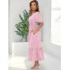 imageANRABESS Womens Summer Short Sleeve Maxi Dress 2025 Casual V Neck High Waist ALine Flowy Loose Tiered Boho Long DressesRed Pink Floral