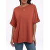 imageANRABESS Womens Tops Oversized T Shirts Short Sleeve Crewneck Summer Casual Loose Basic Tee Shirt 2025 Trendy Fashion ClothesBrick Red