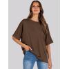 imageANRABESS Womens Tops Oversized T Shirts Short Sleeve Crewneck Summer Casual Loose Basic Tee Shirt 2025 Trendy Fashion ClothesDark Brown