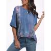 imageANRABESS Womens Tops Oversized T Shirts Short Sleeve Crewneck Summer Casual Loose Basic Tee Shirt 2025 Trendy Fashion ClothesFloral Blue Flower