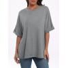 imageANRABESS Womens Tops Oversized T Shirts Short Sleeve Crewneck Summer Casual Loose Basic Tee Shirt 2025 Trendy Fashion ClothesGray