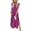 imageANRABESS Summer Dress for Women 2025 Maxi Sundresses Casual Cap Sleeve Crew Neck Loose Split Beach Travel Vacation OutfitsPurple Red