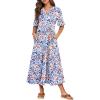 Blue Orange Floral
