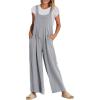 imageANRABESS Womens Jumpsuits Overalls Wide Leg Casual Summer Outfits Linen Rompers Jumpers Sleeveless Straps 2025 ClothesGrey