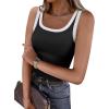 imageANRABESS Womens Sleeveless Scoop Neck Tank Top Ribbed Fitted Summer Basic Slim Cute Tops 2025Color Block Black