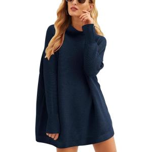 imageANRABESS Women Oversized Casual Loose Turtleneck Long Sleeve Slouchy Baggy Knit Tunic Sweaters Pullover 2025 Fall OutfitsDark Blue
