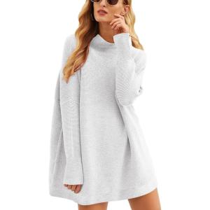 imageANRABESS Women Oversized Casual Loose Turtleneck Long Sleeve Slouchy Baggy Knit Tunic Sweaters Pullover 2025 Fall OutfitsGrey