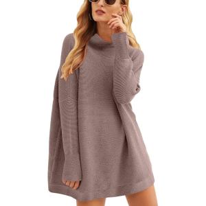 imageANRABESS Women Oversized Casual Loose Turtleneck Long Sleeve Slouchy Baggy Knit Tunic Sweaters Pullover 2025 Fall OutfitsNutmeg