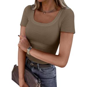 imageANRABESS Women Short Sleeve Tops Scoop Neck Ribbed Knit Slim Fitted Basic Tee Shirts 2025 Casual Summer Trendy ClothesCoffee