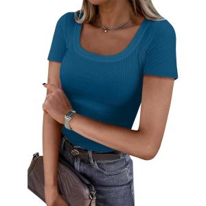 imageANRABESS Women Short Sleeve Tops Scoop Neck Ribbed Knit Slim Fitted Basic Tee Shirts 2025 Casual Summer Trendy ClothesIndigo