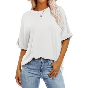 imageANRABESS Womens Tops Oversized T Shirts Short Sleeve Crewneck Summer Casual Loose Basic Tee Shirt 2025 Trendy Fashion ClothesWhite