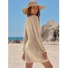 imageANRABESS Beach Cover Ups for Women Crochet Swimsuit Bathing Suit Swimwear Bikini Mesh Knit Dress 2025 Summer Vacation OutfitsBeige