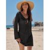imageANRABESS Beach Cover Ups for Women Crochet Swimsuit Bathing Suit Swimwear Bikini Mesh Knit Dress 2025 Summer Vacation OutfitsBlack