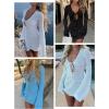imageANRABESS Beach Cover Ups for Women Crochet Swimsuit Bathing Suit Swimwear Bikini Mesh Knit Dress 2025 Summer Vacation OutfitsBlack