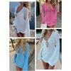 imageANRABESS Beach Cover Ups for Women Crochet Swimsuit Bathing Suit Swimwear Bikini Mesh Knit Dress 2025 Summer Vacation OutfitsHot Pink