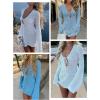 imageANRABESS Beach Cover Ups for Women Crochet Swimsuit Bathing Suit Swimwear Bikini Mesh Knit Dress 2025 Summer Vacation OutfitsSky