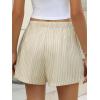 imageANRABESS Boxer Shorts for Women Gingham Pajama 2025 Summer Casual Lounge Sleep Plaid Shorts Y2K Beach BottomsApricot White Wide Stripe