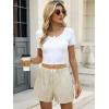 imageANRABESS Boxer Shorts for Women Gingham Pajama 2025 Summer Casual Lounge Sleep Plaid Shorts Y2K Beach BottomsApricot White Wide Stripe