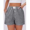 imageANRABESS Boxer Shorts for Women Gingham Pajama 2025 Summer Casual Lounge Sleep Plaid Shorts Y2K Beach BottomsBlack White Plaid