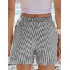 imageANRABESS Boxer Shorts for Women Gingham Pajama 2025 Summer Casual Lounge Sleep Plaid Shorts Y2K Beach BottomsBlack White Stripe