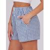 imageANRABESS Boxer Shorts for Women Gingham Pajama 2025 Summer Casual Lounge Sleep Plaid Shorts Y2K Beach BottomsBlue White Plaid