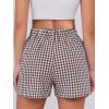 imageANRABESS Boxer Shorts for Women Gingham Pajama 2025 Summer Casual Lounge Sleep Plaid Shorts Y2K Beach BottomsBrown White Plaid
