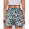 imageANRABESS Boxer Shorts for Women Gingham Pajama 2025 Summer Casual Lounge Sleep Plaid Shorts Y2K Beach BottomsDeep Green White Plaid