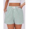 imageANRABESS Boxer Shorts for Women Gingham Pajama 2025 Summer Casual Lounge Sleep Plaid Shorts Y2K Beach BottomsGreen White Plaid