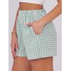 imageANRABESS Boxer Shorts for Women Gingham Pajama 2025 Summer Casual Lounge Sleep Plaid Shorts Y2K Beach BottomsGreen White Plaid