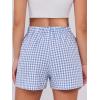 imageANRABESS Boxer Shorts for Women Gingham Pajama 2025 Summer Casual Lounge Sleep Plaid Shorts Y2K Beach BottomsLight Blue White Plaid