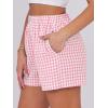 imageANRABESS Boxer Shorts for Women Gingham Pajama 2025 Summer Casual Lounge Sleep Plaid Shorts Y2K Beach BottomsPink White Plaid