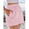 imageANRABESS Boxer Shorts for Women Gingham Pajama 2025 Summer Casual Lounge Sleep Plaid Shorts Y2K Beach BottomsPink White Stripe
