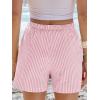 imageANRABESS Boxer Shorts for Women Gingham Pajama 2025 Summer Casual Lounge Sleep Plaid Shorts Y2K Beach BottomsPink White Stripe