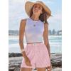 imageANRABESS Boxer Shorts for Women Gingham Pajama 2025 Summer Casual Lounge Sleep Plaid Shorts Y2K Beach BottomsPink White Stripe