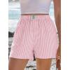 imageANRABESS Boxer Shorts for Women Gingham Pajama 2025 Summer Casual Lounge Sleep Plaid Shorts Y2K Beach BottomsPink White Stripe
