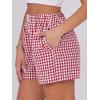 imageANRABESS Boxer Shorts for Women Gingham Pajama 2025 Summer Casual Lounge Sleep Plaid Shorts Y2K Beach BottomsRed White Plaid