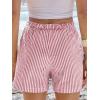 imageANRABESS Boxer Shorts for Women Gingham Pajama 2025 Summer Casual Lounge Sleep Plaid Shorts Y2K Beach BottomsRed White Stripe