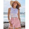 imageANRABESS Boxer Shorts for Women Gingham Pajama 2025 Summer Casual Lounge Sleep Plaid Shorts Y2K Beach BottomsRed White Stripe