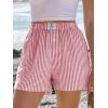 imageANRABESS Boxer Shorts for Women Gingham Pajama 2025 Summer Casual Lounge Sleep Plaid Shorts Y2K Beach BottomsRed White Stripe