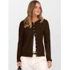 imageANRABESS Cardigan Sweaters for Women Cropped Lightweight Long Sleeve Casual Button Down Knit Cute Y2k Trendy Outfit 2025 FallCoffee