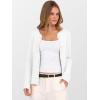 imageANRABESS Cardigan Sweaters for Women Cropped Lightweight Long Sleeve Casual Button Down Knit Cute Y2k Trendy Outfit 2025 FallWhite
