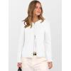 imageANRABESS Cardigan Sweaters for Women Cropped Lightweight Long Sleeve Casual Button Down Knit Cute Y2k Trendy Outfit 2025 FallWhite